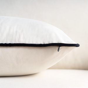 Boru ile özel boyut siyah beyaz kadife yastık kapak toptan yumuşak atmak kanepe yatak odası ev dekor için minder örtüsü - Product Image 5