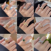 Bague ajustable papillon en perles de luxe, nouveau style, pour femmes, vente en gros