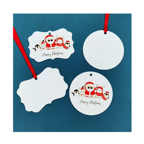 New Product Sublimation Merry Christmas Round and Benelux Ornament Aluminum Blank Holiday Ornaments Double Sided