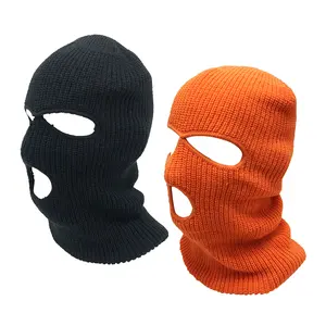 Deliwear – masque de Ski thermique 3M Thinsulate tricoté, cagoule 3 trous pour l'hiver, travail en plein air, Sport, magasin de froid