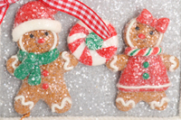 Brand New Handmade Gingerbread Man Pendentif en céramique douce Conception d'arbre de Noël Mini Iron Pan Biscuits Box Packed