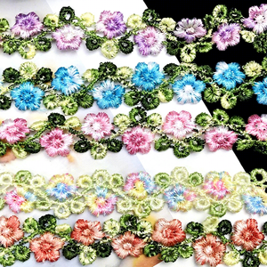Meilleure Vente : Bordure en Dentelle Brodé Soluble dans l'Eau Multicolore de 2 cm Motif Fleur de Prunier pour Pinces à Cheveux et Accessoires de <span class=keywords><strong>Couture</strong></span> DIY - Product Image 3