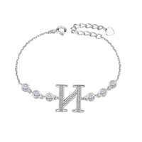 925 Sterling Silver Bead Link Chain Charm Jewelry Bracelet pour femmes adolescentes