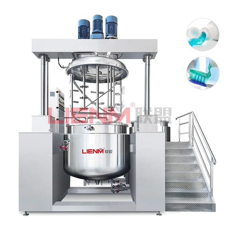 LIENM Machine à émulsifier les cosmétiques sous vide hydraulique 2 tonnes Machine à émulsifier automatique pour dentifrice cosmétique