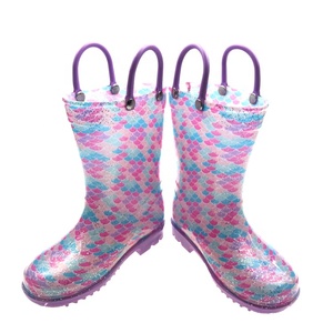 Venta caliente brillante chico PVC Botas de <span class=keywords><strong>lluvia</strong></span> de luz peso impermeable de moda Botas de <span class=keywords><strong>lluvia</strong></span> para niños - Product Image 4