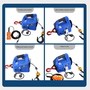 Katrol listrik portabel 200kg, Derek tangan listrik blok traksi kawat baja elektrik tali pengangkat - Product Image 3
