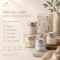 Bougie parfumée en cire de soja miniature personnalisée avec étiquette privée, 118 g, avec pot en verre et couvercle en métal, cadeau de Noël pour la décoration de la maison, vente au détail OEM ODM