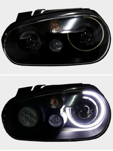 Fari a LED completi personalizzati per Volkswagen <span class=keywords><strong>Golf4</strong></span> 2002-2008 lampade anteriori con obiettivo per proiettore Bi-xeno con DRL - Product Image 6