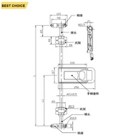 Pièces de carrosserie de remorque GL-11121 engrenage de verrouillage de porte de conteneur barre de remorque de cargaison serrure de porte arrière de camion