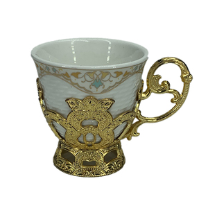 Bandeja de almacenamiento de joyas ordic light, bandeja de cerámica de lujo dorada <span class=keywords><strong>para</strong></span> ceremonia de <span class=keywords><strong>matrimonio</strong></span> y celebración, platillo <span class=keywords><strong>para</strong></span> taza de café y plato de latón - Product Image 1