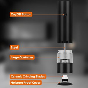 Rechargeable New Smart USB Salt Electric Salt and <b>Pepper</b> Mill Rechargeable Salt and <b>Pepper</b> <b>Grinder</b> Set - Product Image 3