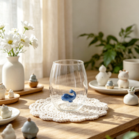 Tasse en verre transparent haute résistance au borosilicate, personnalisée en usine, résistante à la chaleur, pour thé et café