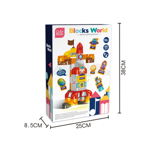 Jouets de bricolage Rocket voix anglaise Interactive avec lumière et musique blocs de construction à grosses particules - Product Image 1