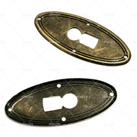 Accessoires de pièce de serrure de tiroir de meubles antiques accessoires de quincaillerie d'emballage de pièce de serrure ovale en métal vintage