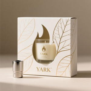 Boîtes pliables pour bougies en papier artistique personnalisées avec estampage à chaud doré, logo personnalisé, emballage pour mini-bougies - Product Image 5