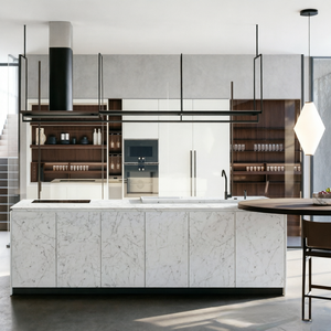 Meubles de <span class=keywords><strong>cuisine</strong></span> modulaires de luxe personnalisés BALOM avec éclairage LED intégré intelligent et appareils encastrés sans poignées - Product Image 1