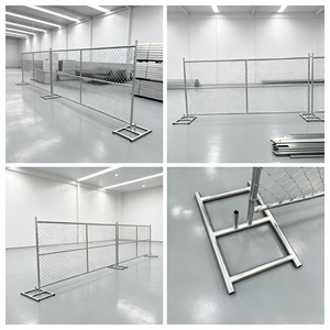 Panneau de clôture temporaire en treillis galvanisé robuste 6 pi x 12 pi, barrière de construction autoportante et portable pour événements - Product Image 6