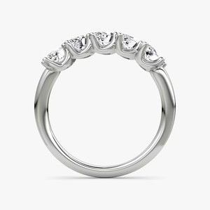 Bague en or blanc 18 carats pour femme avec cinq pierres, diamant certifié IGI, classique, pour mariage, fiançailles, anniversaire et cadeau - Product Image 4