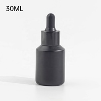 Flacon compte-gouttes en verre cosmétique noir mat dépoli à épaule inclinée, sérigraphie, 30ml/50ml/100ml pour lotion - Grande Vente