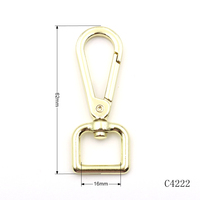 Mousqueton pivotant en alliage de zinc de 16 mm, fermoir de sangle métallique, clip mousqueton pour accessoires de quincaillerie de sacs à main