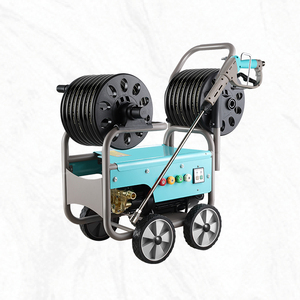 Điện áp lực cao đường ống nạo vét Máy làm sạch hộ gia đình dòng chảy lớn 11lpm unclogging máy với đôi ống Reel - Product Image 1