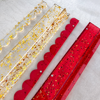 Wellenförmige Mahjong-Ständer aus Acryl mit Roségold-Folienflocken und Dreifach-Magnetdrücker, 4er-Set, 20 Zoll, amerikanisches Mahjong-Zubehör