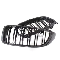 Grille de calandre avant en fibre de carbone F32 pour BMW F33 F36 F82 F80 F83 M3 M4, grille de ventilation avant à double lamelles à clipser sur le pare-chocs