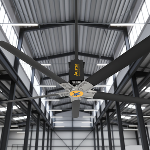 Ventilador de techo de gran diámetro, sistema de ventilación industrial, ventilador de bajo consumo y alto volumen, solución de refrigeración industrial, eficiente en la utilización de energía - Product Image 1