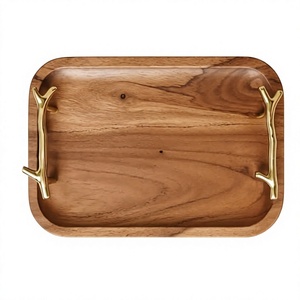 Breakfast Serving Tray Handles Large Acacia Eco Friendly Animal Print Handmade Wooden Tray Household Dishwasher Safe <b>Microwave</b> - Product Image 6