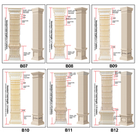 Venta de moldes de columna cuadrada de plástico para hormigón, moldes de columna romana, al precio más bajo.