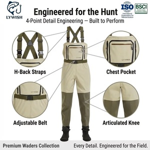 Wader de pêche à la mouche imperméable et respirant à 5 couches, taille plus, isolé, pour homme, pour la chasse - Product Image 4