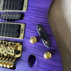 <span class=keywords><strong>Guitarra</strong></span> Eléctrica de Alta Gama con Mástil de Arce Sólido, Acabado Morado Mate, para HSH, Doble Bloqueo de Trémolo, Interruptor de 5 Posiciones, Ideal para Ensayos de Bandas de Rock - Product Image 3