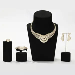 EXITOSO Nouveaux ensembles de bijoux de mariage pour femmes de haute qualité Dubai 18k Solid Gold