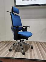 Chaise de bureau de direction de luxe pivotante avec support lombaire, design moderne, coque ergonomique en PP, inclinable avec accoudoirs 3D réglables