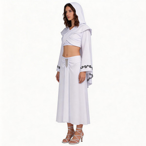 Conjunto de Disfraz de Cosplay de Padm, Reina Blanca Amidala, para Halloween, Actuaciones Escénicas, Traje para Mujer Adulta, Top, Falda y Capa - Product Image 3