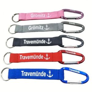 Custom Embroidered Silk Screen Logo Motorcycle Flight Lanyard Key <b>Chain</b> Wrist Strap Keychains Carabiner Short Lanyards - Product Image 2