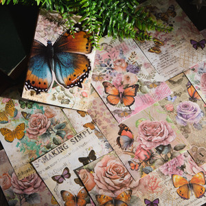 30 Pièces Par Paquet Matériel Papier Papillon Blooming Série Rétro Papillon Collage Cahier Matériaux 6 Modèles - Product Image 4