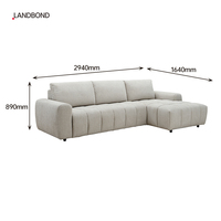 Verletzungsvermeidendes L-förmiges 3-Sitzer Schlafsofa mit Matratze & Stauraum Modernes Klappsofa für Villa & Apartment