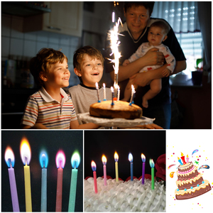 Mehrfarbige Flammen kerzen Bunte Hochzeits feier Geburtstags torte Kerzen Dekoration Party zubehör für Kinder Kinder - Product Image 3