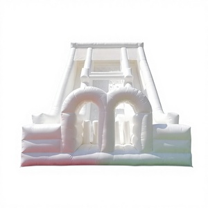 Château gonflable commercial tout blanc pour enfants, toboggan gonflable, parcours d'obstacles gonflable - Product Image 1