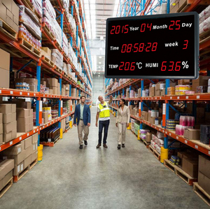 Lưu trữ kho marketthermometer triển lãm huato he230c lớn màn hình LED nhiệt độ và độ ẩm Board với báo động - Product Image 5