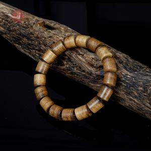 Pulsera de cuentas de bambú de agar natural Lu Thong, 10 mm, redondas, grado 1, joyería de meditación de oud - Product Image 3