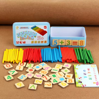 Juguetes educativos digitales de madera coloridos para la educación de la primera infancia. Palitos de Aritmética y Conteo para Niños
