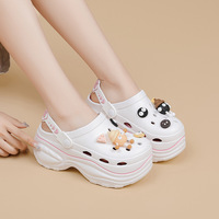 Sandales perforées Huari EVA pour femme, plateforme de 3,5 cm, design dessin animé, collection été 2025, sensation nuages, en stock