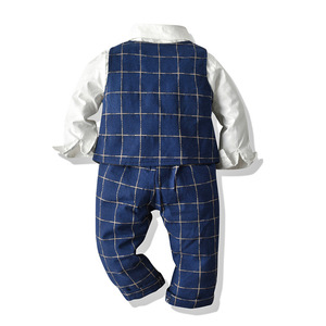Conjunto <span class=keywords><strong>de</strong></span> Ropa <span class=keywords><strong>de</strong></span> Moda para Niños, <span class=keywords><strong>Traje</strong></span> Formal <span class=keywords><strong>de</strong></span> Primavera para Bebé, Chaleco, Camisa Blanca y Pantalones, 3 Piezas - Product Image 2