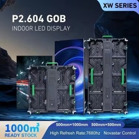 Pantalla LED P2.6 500x1000 GOB de Alquiler para Interiores, Mantenimiento Trasero, Conexión por Cable, Control Novastar
