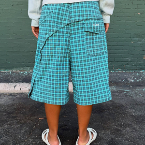 High Quality Custom Design Unisex Polyester 3/4shorts Baggy <b>Shorts</b> <b>Plaid</b> Printed Casual Summer Casual Wear Sweat Capris <b>Shorts</b> - Product Image 5