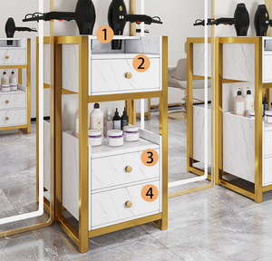 Carrito de Salón con Espejo, Mueble de Almacenamiento Multifuncional para Peluquería y Salón de Belleza, Diseño Moderno, Movilidad con 4 Ruedas - Product Image 5