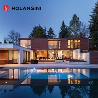 Ventanas de Esquina Grandes de Aluminio para Piso/Techo Horizontales Invisibles Rolansini AS2047, Ventana Panorámica Extra Grande de Vidrio Fijo