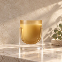 Nouvelle conception, bougies parfumées en cire de soja de haute qualité, couleur personnalisée, parfum d'huile essentielle, coffret cadeau en verre